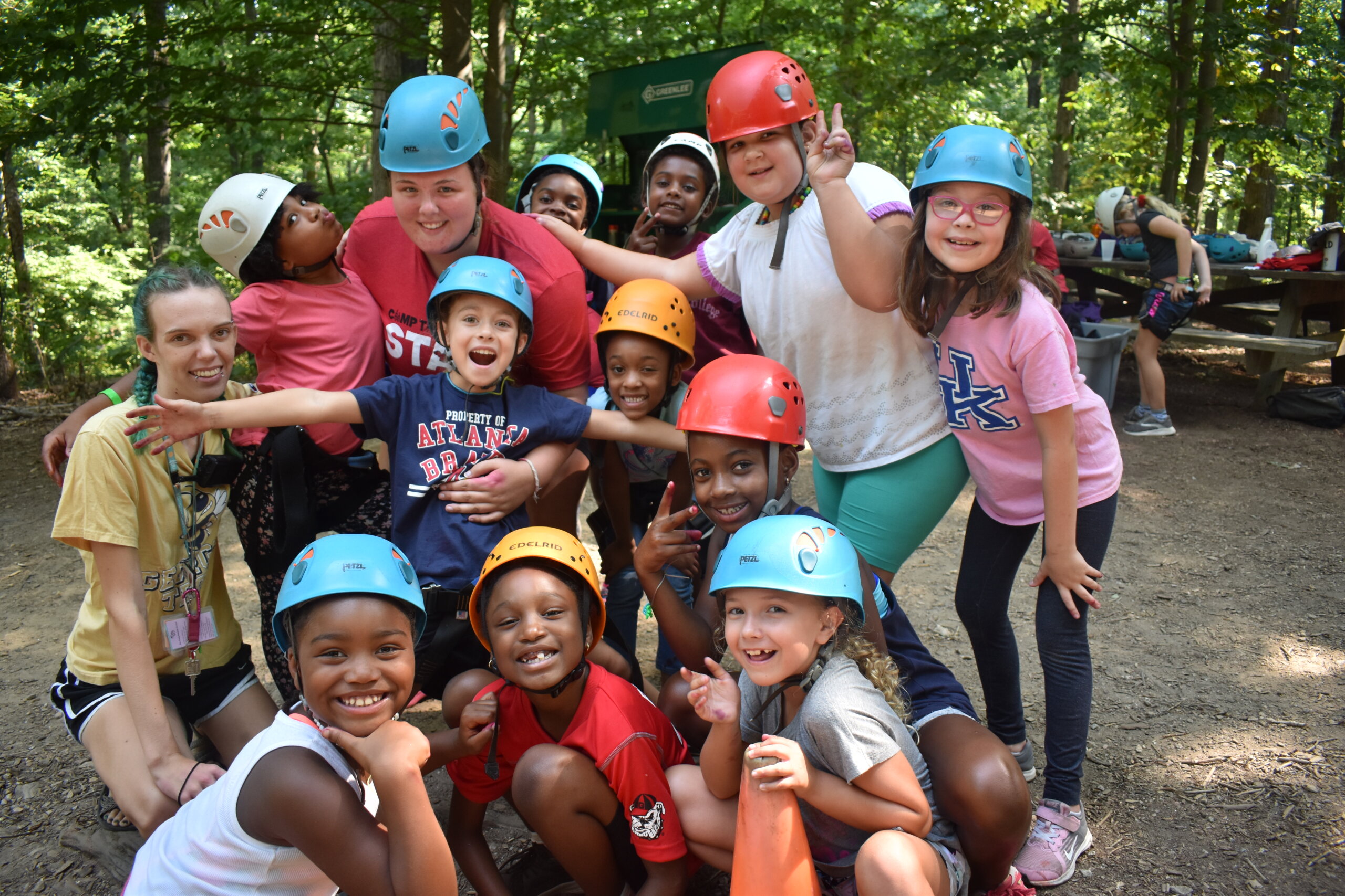 Group Of Kids With Helmets